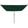 Fyrkantig Trädgårdsparasol med LED-lampor 295x245 cm Grön vidaXL Large – miniatyr 4