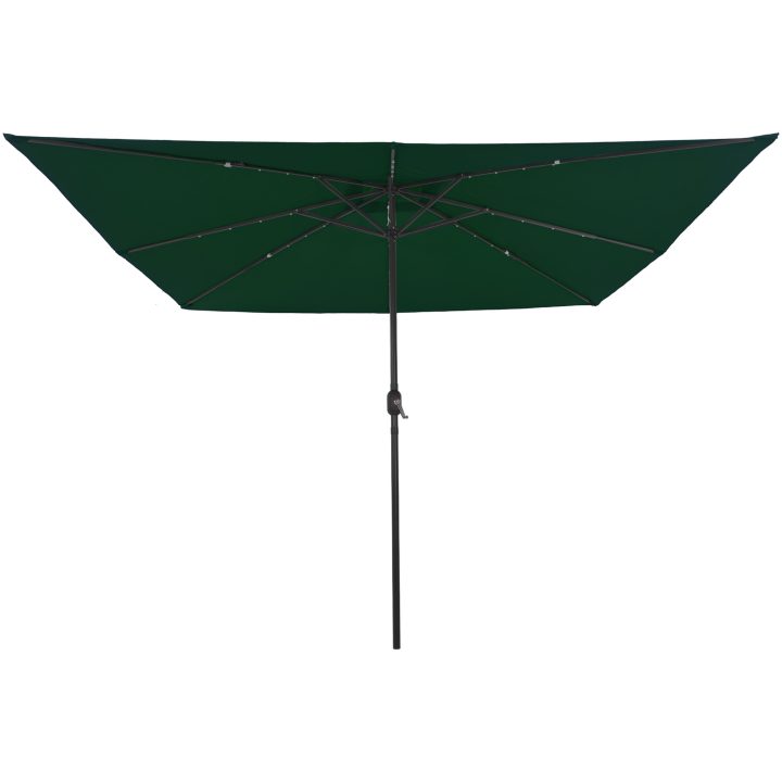 Fyrkantig Trädgårdsparasol med LED-lampor 295x245 cm Grön vidaXL Large – bild 4