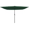 Fyrkantig Trädgårdsparasol med LED-lampor 295x245 cm Grön vidaXL Large – miniatyr 1