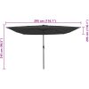 Fyrkantig Trädgårdspaviljong med LED-lampor 295x245 cm Antracit vidaXL Large – miniatyr 8