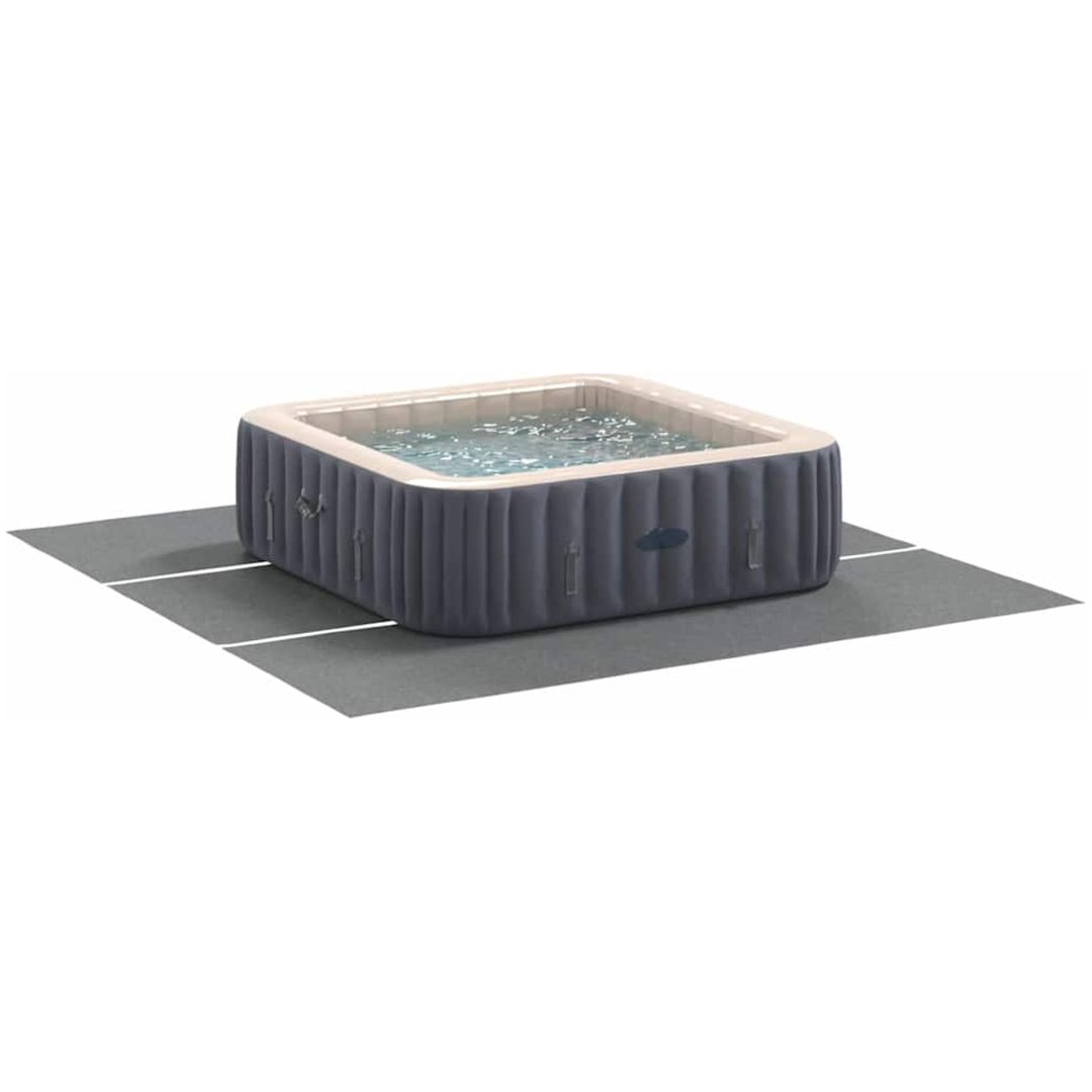 Fyrkantigt Poolöverdrag Ljusgrå Polyeten vidaXL 396 x 396 cm – bild 3