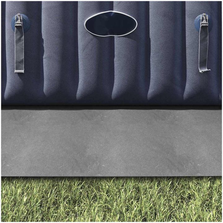 Fyrkantigt Poolöverdrag Ljusgrå Polyeten vidaXL 396 x 396 cm – bild 4