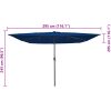 Fyrkantigt Trädgårdsparaply med LED-lampor 295x245 cm Azurblå vidaXL Large – miniatyr 8