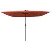 Fyrkantigt Trädgårdsparaply med LED-lampor 295x245 cm Terrakotta vidaXL Large – miniatyr 3
