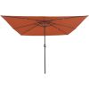 Fyrkantigt Trädgårdsparaply med LED-lampor 295x245 cm Terrakotta vidaXL Large – miniatyr 4