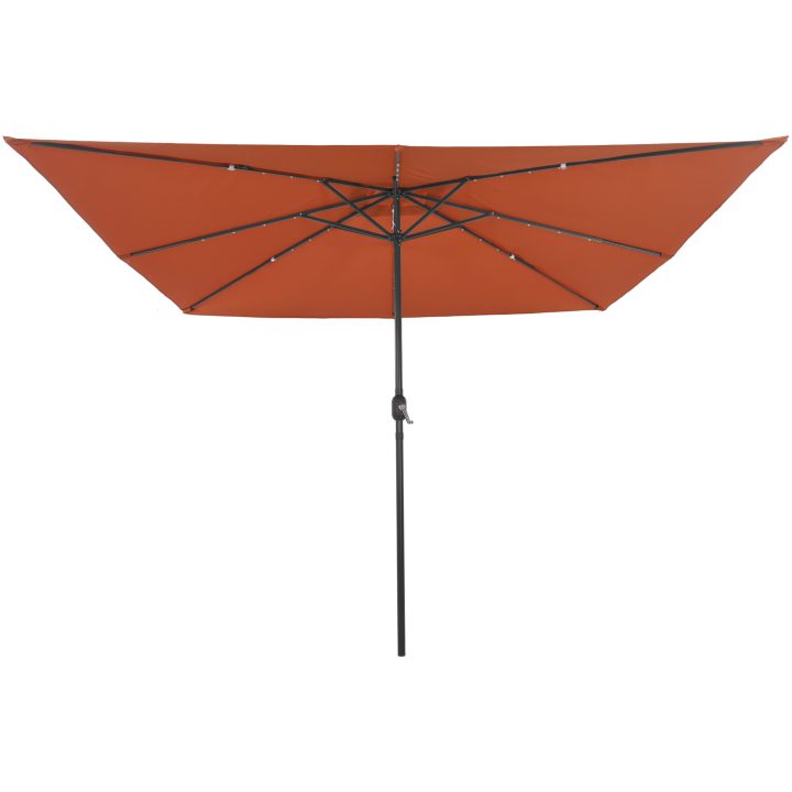 Fyrkantigt Trädgårdsparaply med LED-lampor 295x245 cm Terrakotta vidaXL Large – bild 4
