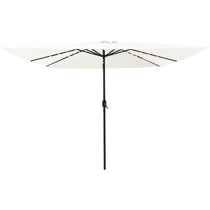 Fyrkantigt Trädgårdsparasol med LED-lampor 295x245 cm Sandvit vidaXL 3m diameter – bild 3