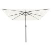 Fyrkantigt Trädgårdsparasol med LED-lampor 295x245 cm Sandvit vidaXL 3m diameter – miniatyr 4