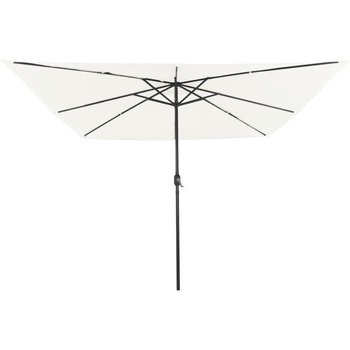 Fyrkantigt Trädgårdsparasol med LED-lampor 295x245 cm Sandvit vidaXL 3m diameter – bild 4