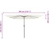 Fyrkantigt Trädgårdsparasol med LED-lampor 295x245 cm Sandvit vidaXL 3m diameter – miniatyr 8