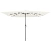 Fyrkantigt Trädgårdsparasol med LED-lampor 295x245 cm Sandvit vidaXL 3m diameter – miniatyr 1