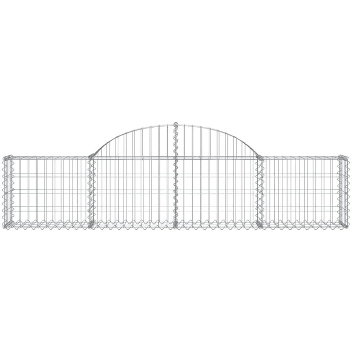 Gabion bågformad 10 st galvaniserat järn vidaXL 200 x 30 x 40/60 cm – bild 4
