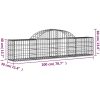 Gabion bågformad 10 st galvaniserat järn vidaXL 200 x 30 x 40/60 cm – miniatyr 6