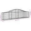 Gabion bågformad 10 st galvaniserat järn vidaXL 200 x 30 x 40/60 cm – miniatyr 6
