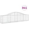 Gabion bågformad 11 st galvaniserat järn vidaXL 200 x 30 x 40/60 cm – miniatyr 2