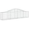 Gabion bågformad 11 st galvaniserat järn vidaXL 200 x 30 x 40/60 cm – miniatyr 3