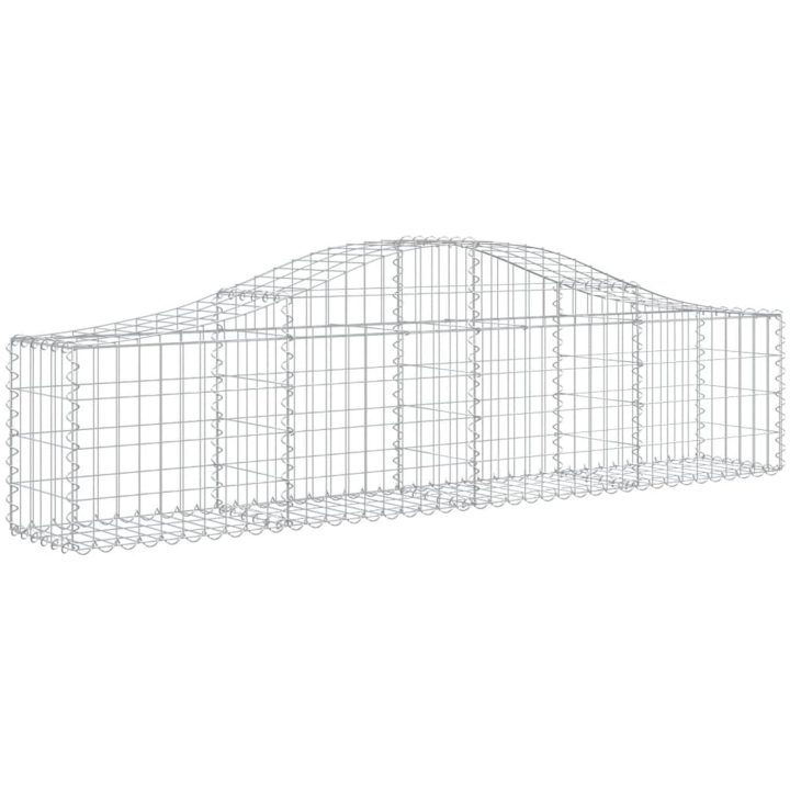 Gabion bågformad 11 st galvaniserat järn vidaXL 200 x 30 x 40/60 cm – bild 3