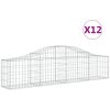 Gabion bågformad 12 st galvaniserat järn vidaXL 200 x 30 x 40/60 cm – miniatyr 2