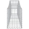 Gabion bågformad 12 st galvaniserat järn vidaXL 200 x 30 x 40/60 cm – miniatyr 5