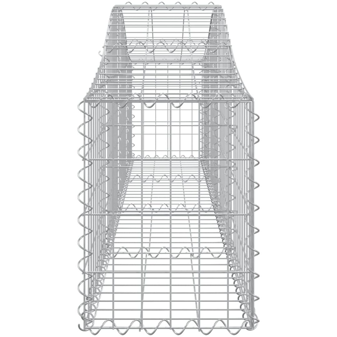 Gabion bågformad 12 st galvaniserat järn vidaXL 200 x 30 x 40/60 cm – bild 5