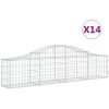 Gabion bågformad 14 st galvaniserat järn vidaXL 200 x 30 x 40/60 cm – miniatyr 2