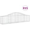 Gabion bågformad 15 st galvaniserat järn vidaXL 200 x 30 x 40/60 cm – miniatyr 2