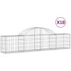 Gabion bågformad 18 st galvaniserat järn vidaXL 200 x 30 x 40/60 cm – miniatyr 2