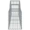 Gabion bågformad 18 st galvaniserat järn vidaXL 200 x 30 x 40/60 cm – miniatyr 5