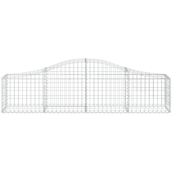 Gabion bågformad 18 st galvaniserat järn vidaXL 200 x 30 x 40/60 cm – bild 4