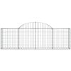 Gabion bågformad 2 st galvaniserat järn vidaXL 200 x 30 x 60/80 cm – miniatyr 4