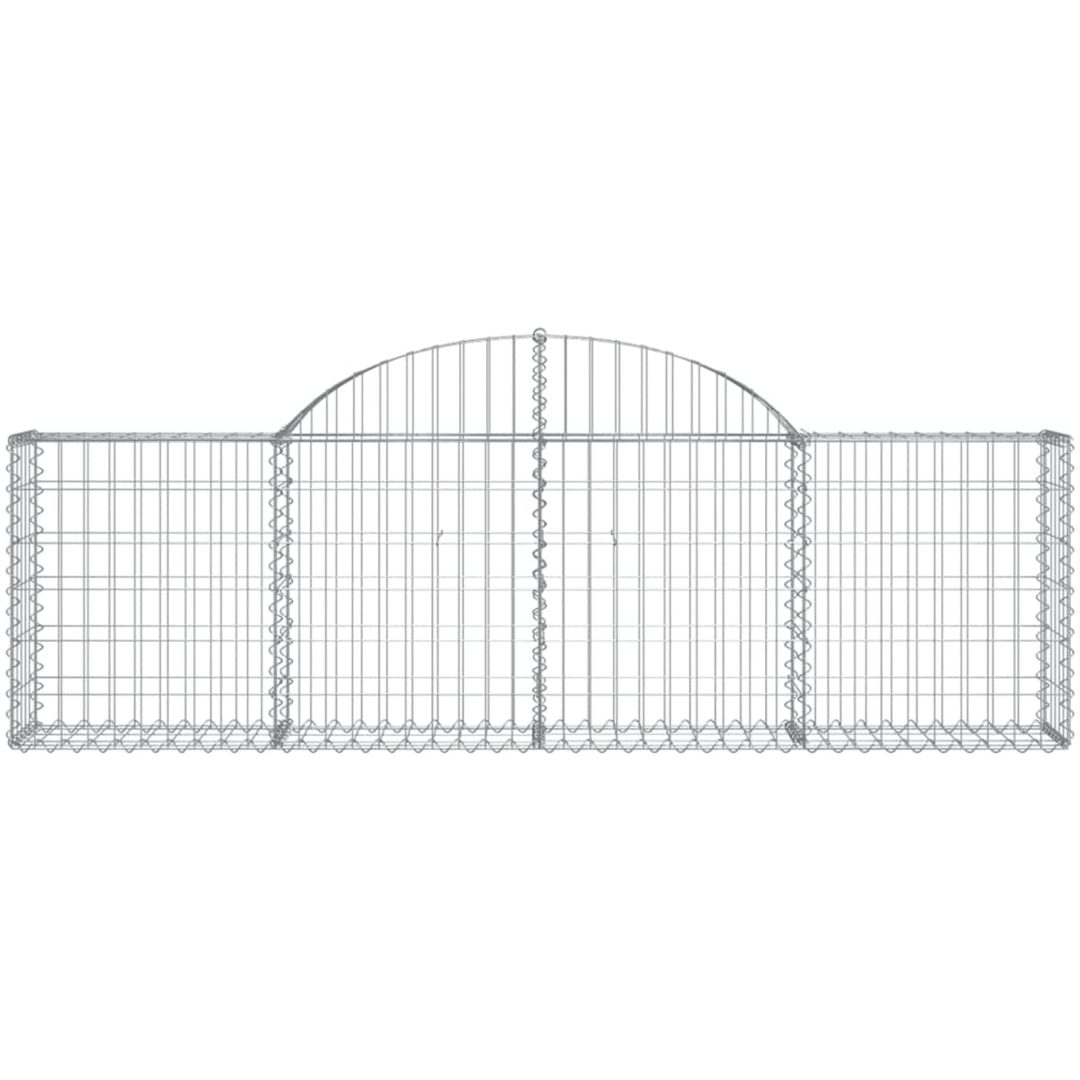 Gabion bågformad 2 st galvaniserat järn vidaXL 200 x 30 x 60/80 cm – bild 4