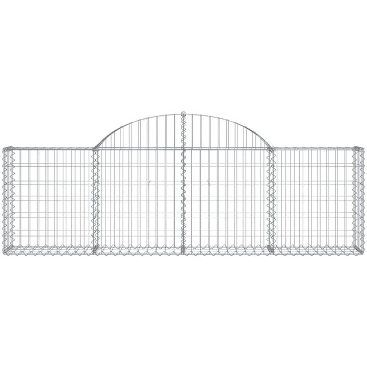 Gabion bågformad 2 st galvaniserat järn vidaXL 200 x 30 x 60/80 cm – bild 4