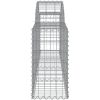 Gabion bågformad 2 st galvaniserat järn vidaXL 200 x 30 x 60/80 cm – miniatyr 5