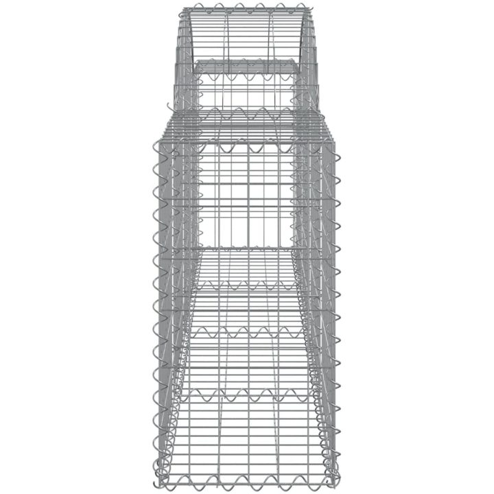 Gabion bågformad 2 st galvaniserat järn vidaXL 200 x 30 x 60/80 cm – bild 5