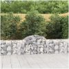 Gabion bågformad 2 st galvaniserat järn vidaXL 200 x 30 x 60/80 cm – miniatyr 1