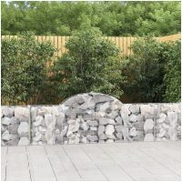 Gabion bågformad 2 st galvaniserat järn vidaXL