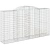 Gabion bågformad 20 st galvaniserat järn vidaXL 300 x 50 x 160/180 cm – miniatyr 3