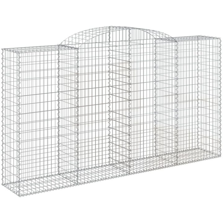 Gabion bågformad 20 st galvaniserat järn vidaXL 300 x 50 x 160/180 cm – bild 3