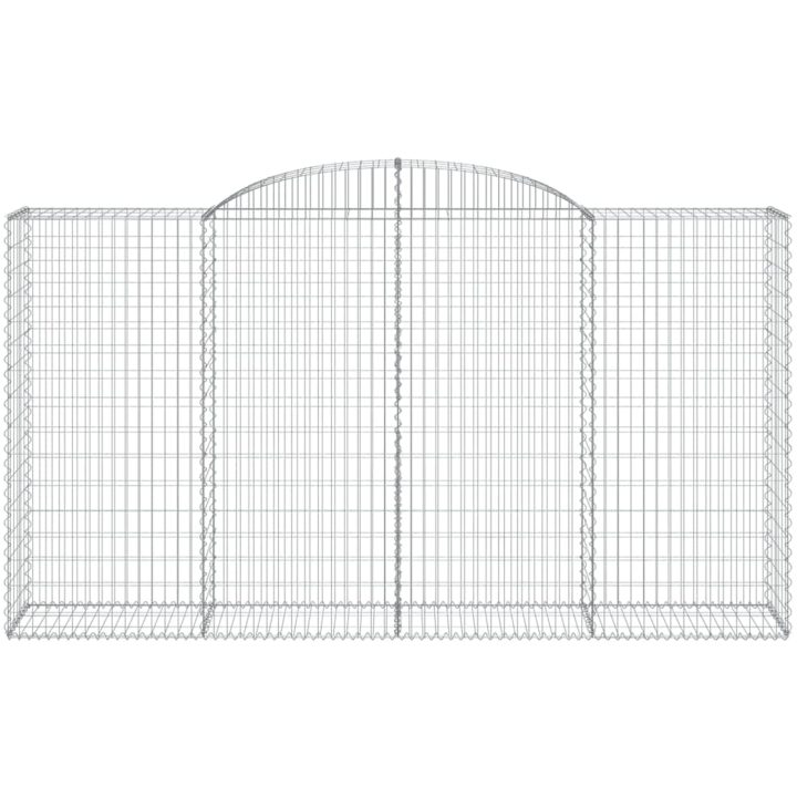 Gabion bågformad 20 st galvaniserat järn vidaXL 300 x 50 x 160/180 cm – bild 4