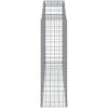 Gabion bågformad 20 st galvaniserat järn vidaXL 300 x 50 x 160/180 cm – miniatyr 5
