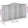 Gabion bågformad 20 st galvaniserat järn vidaXL 300 x 50 x 160/180 cm – miniatyr 6