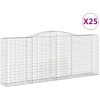 Gabion bågformad 25 st galvaniserat järn vidaXL 400 x 50 x 160/180 cm – miniatyr 2