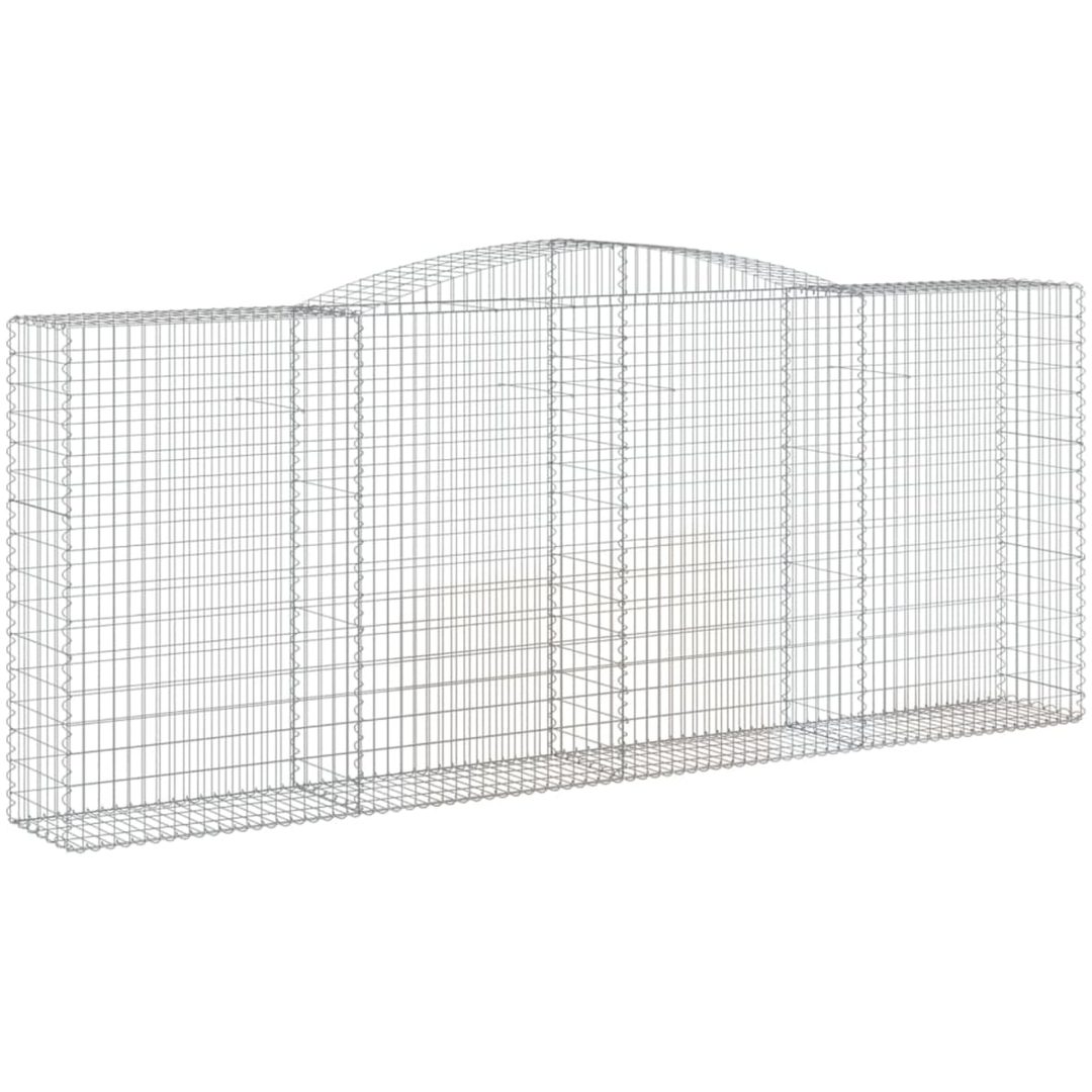 Gabion bågformad 25 st galvaniserat järn vidaXL 400 x 50 x 160/180 cm – bild 3