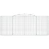 Gabion bågformad 25 st galvaniserat järn vidaXL 400 x 50 x 160/180 cm – miniatyr 4