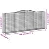 Gabion bågformad 25 st galvaniserat järn vidaXL 400 x 50 x 160/180 cm – miniatyr 6