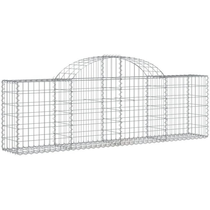 Gabion bågformad 3 st galvaniserat järn vidaXL 200 x 30 x 60/80 cm – bild 3