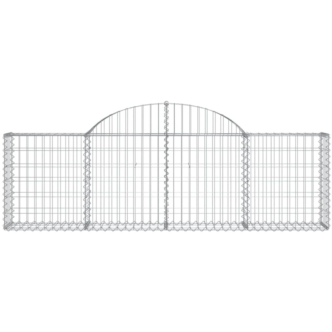 Gabion bågformad 3 st galvaniserat järn vidaXL 200 x 30 x 60/80 cm – bild 4