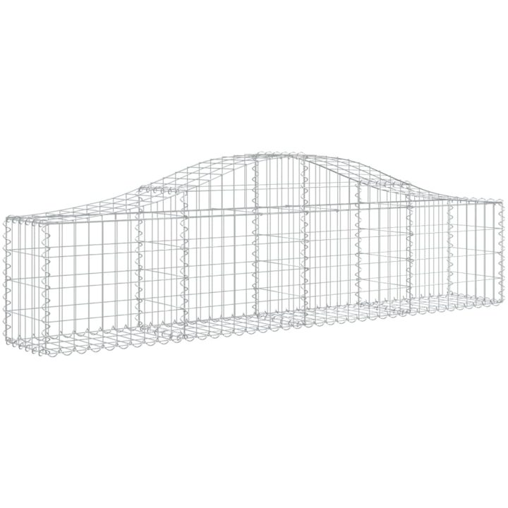 Gabion bågformad 4 st galvaniserat järn vidaXL 200 x 30 x 40/60 cm – bild 3