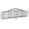 Gabion bågformad 4 st galvaniserat järn vidaXL 200 x 30 x 40/60 cm – miniatyr 6