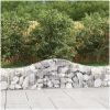 Gabion bågformad 4 st galvaniserat järn vidaXL 200 x 30 x 40/60 cm – miniatyr 1